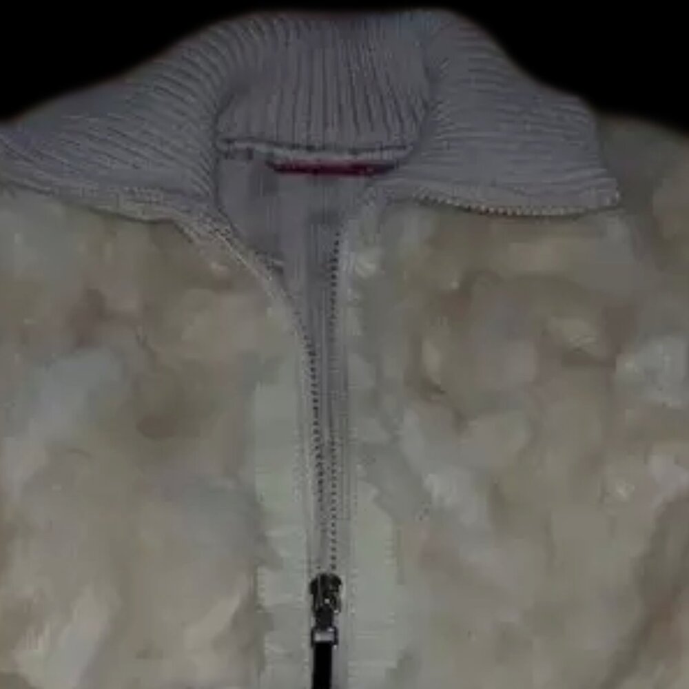 Vintage Jennyfer J Y2k Genuine Rabbit Fur Ribbed Knit Jacket Sweater, Medium